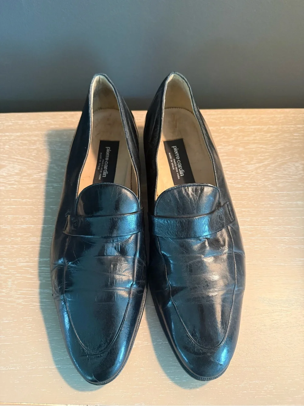 Men’s Pierre Cardin Black Leather Loafer Size 10M